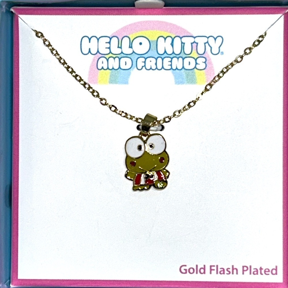 Hello Kitty and Friends Keroppi‎ Gold Flash Plated Enamel Pendant Necklace Kids